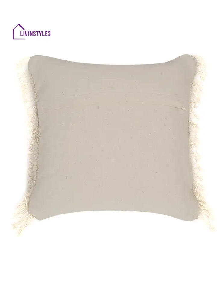 Eyda Ivory Cotton Hand Woven Cushion Cover Set Of 2