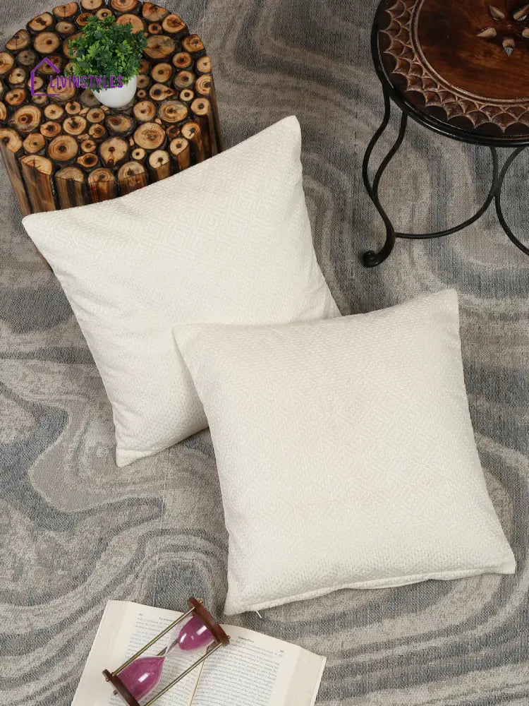 Eyda Ivory Velvet Cushion Covers Set Of 2