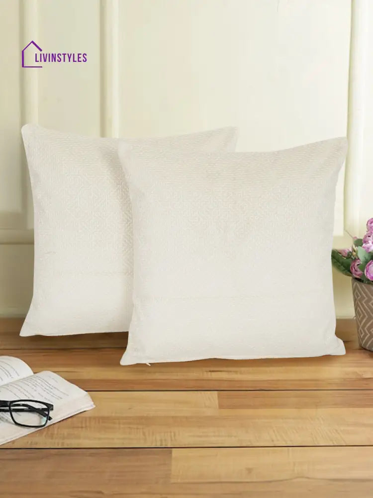 Eyda Ivory Velvet Cushion Covers Set Of 2