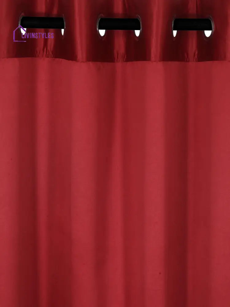 Eyda Maroon Color Premium Semi Blackout Window Curtain- 1 Pc