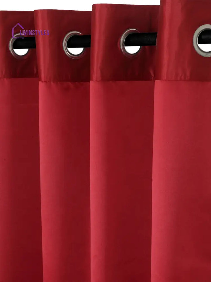 Eyda Maroon Color Premium Semi Blackout Window Curtain- 1 Pc