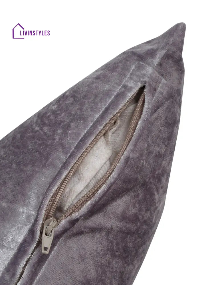 Eyda Mauve Velvet Solid Cushion Cover Set Of 2