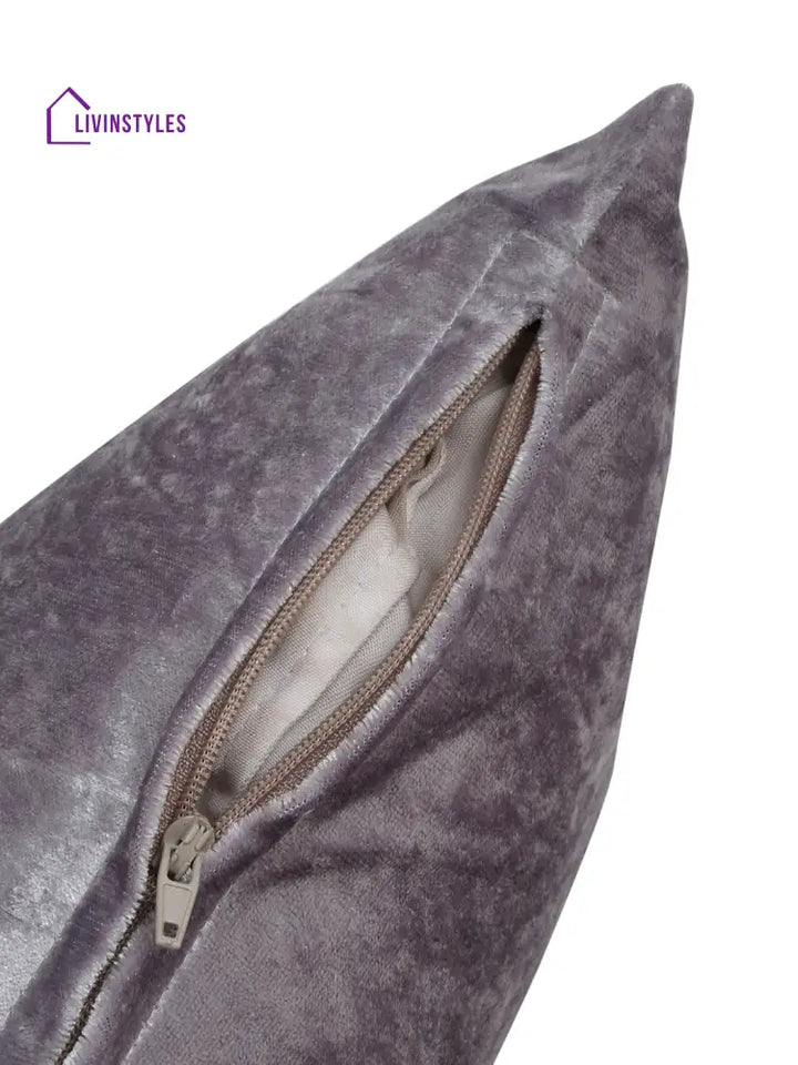 Eyda Mauve Velvet Solid Cushion Cover Set Of 2
