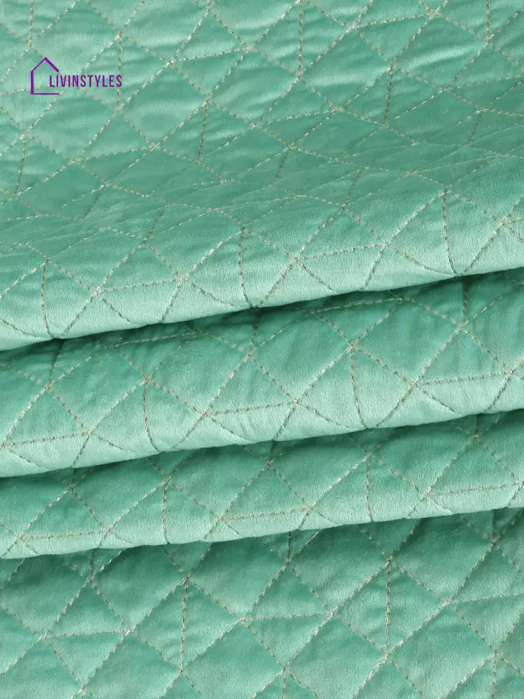 Eyda Mint Green Color Quilted Table Runner