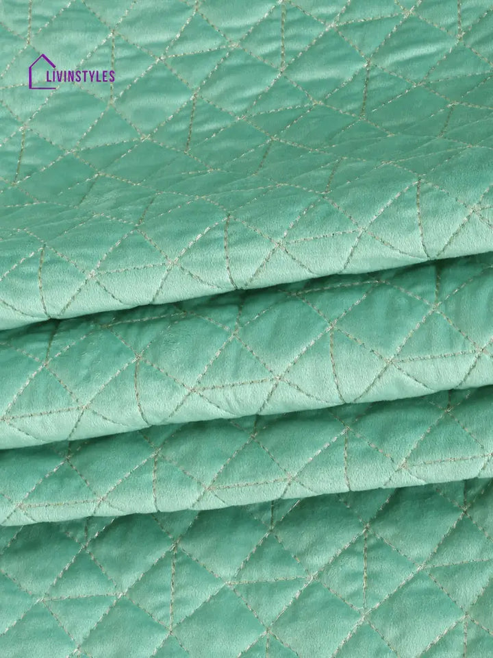 Eyda Mint Green Color Quilted Table Runner