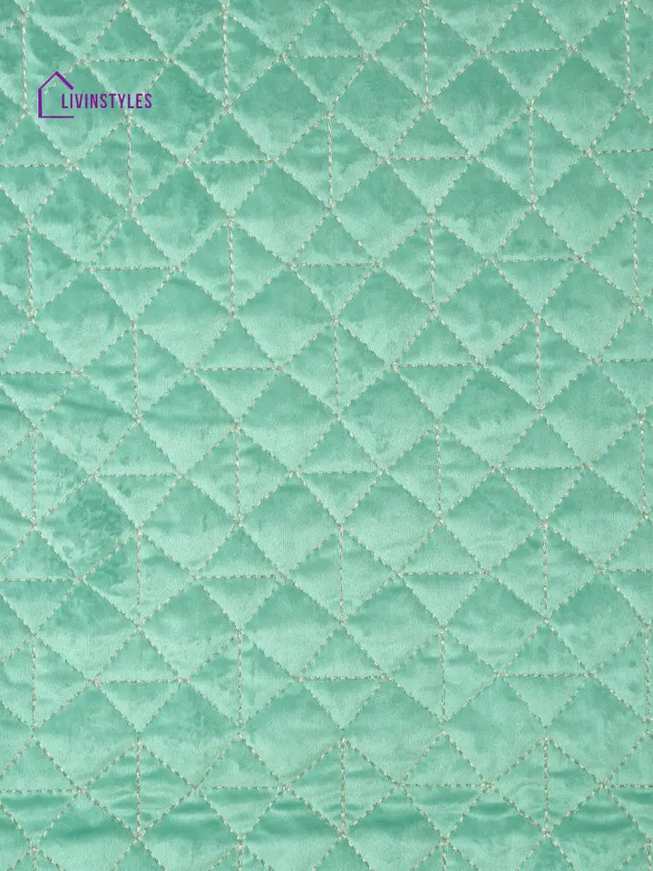 Eyda Mint Green Color Quilted Table Runner