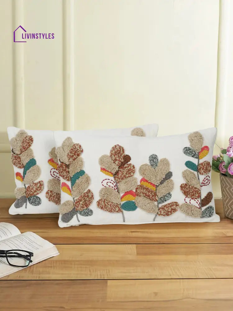 Eyda Multi Chenille Embroidered Cushion Cochr Set Of 2