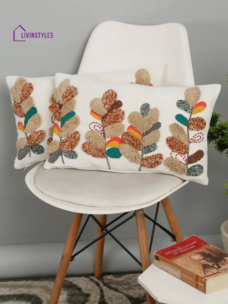 Eyda Multi Chenille Embroidered Cushion Cochr Set Of 2
