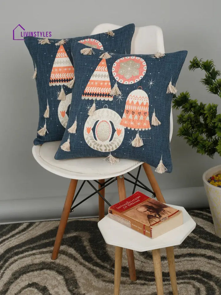 Eyda Multi Cotton Printed Cushion Cover Set Of 2