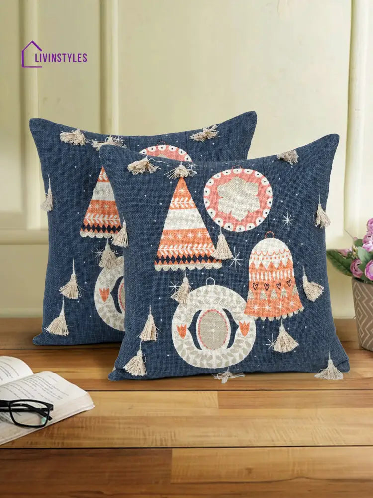 Eyda Multi Cotton Printed Cushion Cover Set Of 2