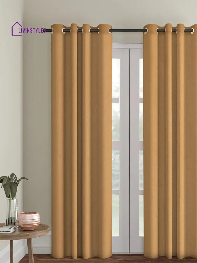 Eyda Mustard Color Premium Semi Blackout Long Door Curtain- 1 Pc