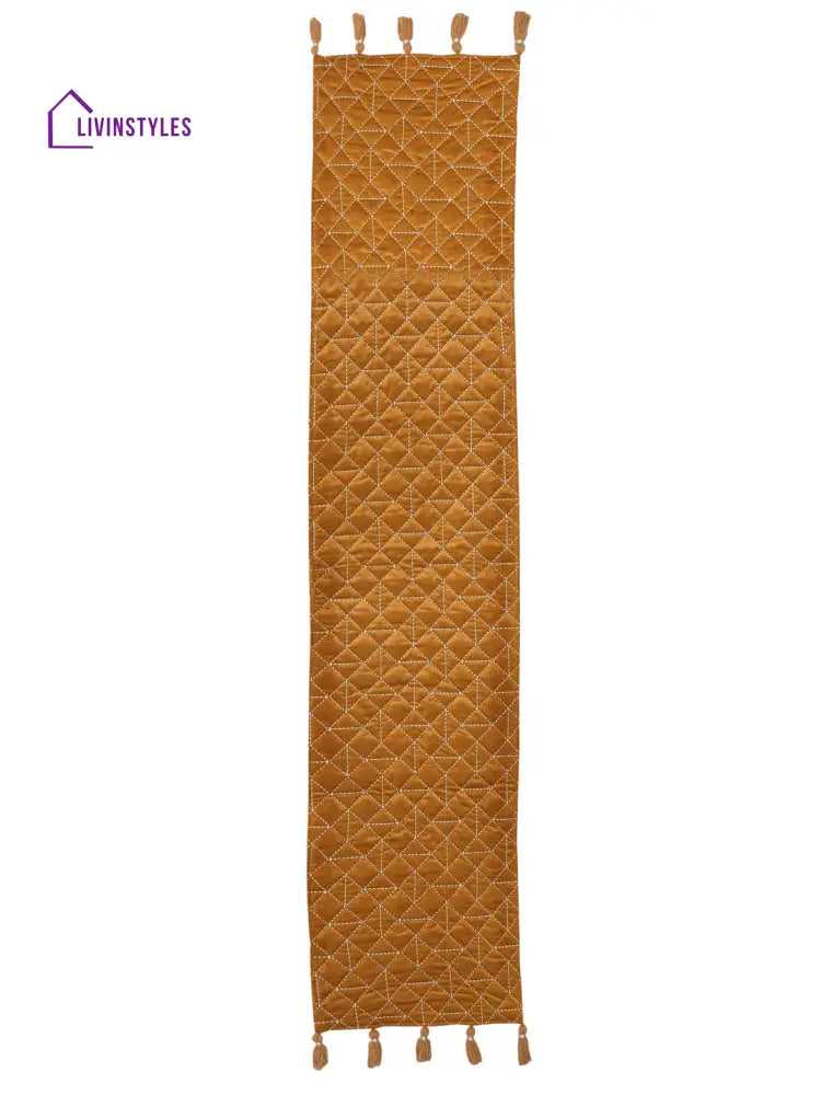 Eyda Mustard Color Quilted Table Runner