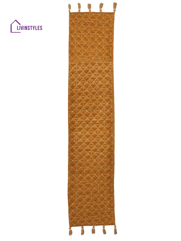 Eyda Mustard Color Quilted Table Runner