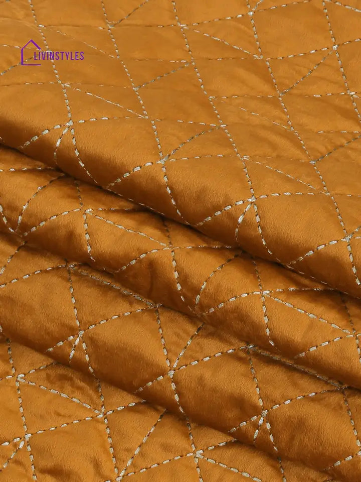 Eyda Mustard Color Quilted Table Runner