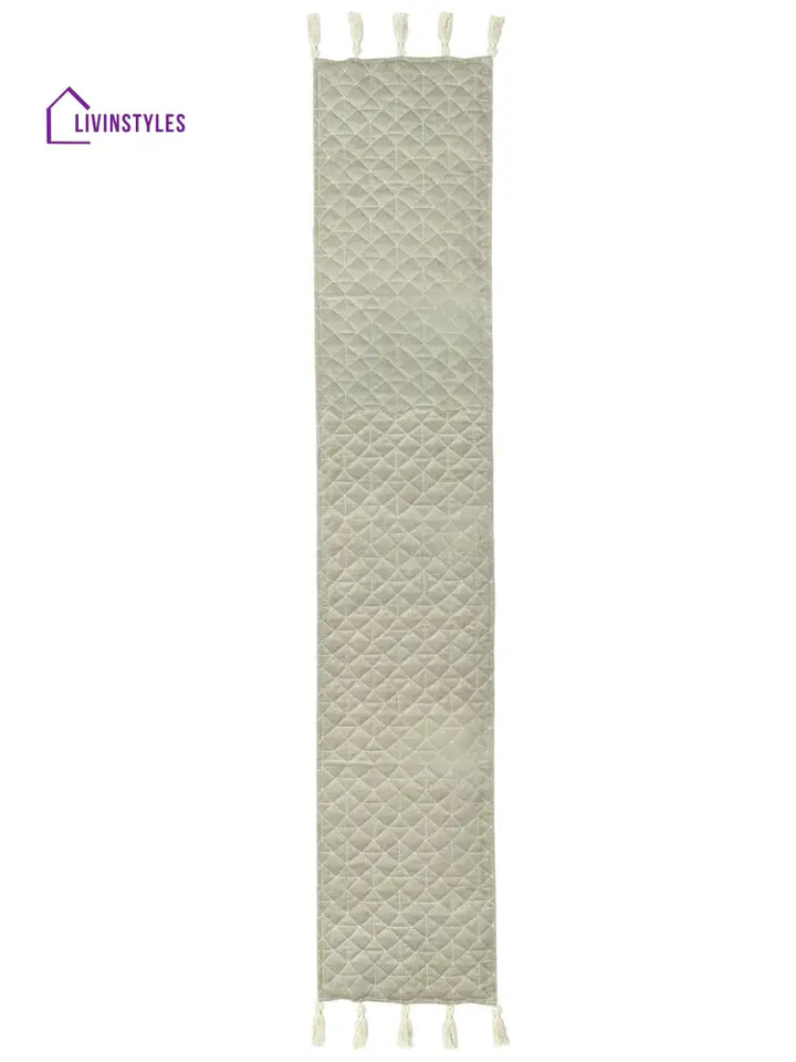 Eyda Off White Color Quilted Table Runner