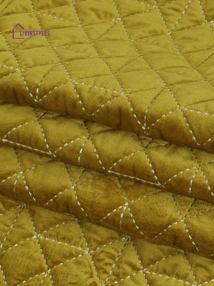 Eyda Olive Green Color Quilted Table Runner