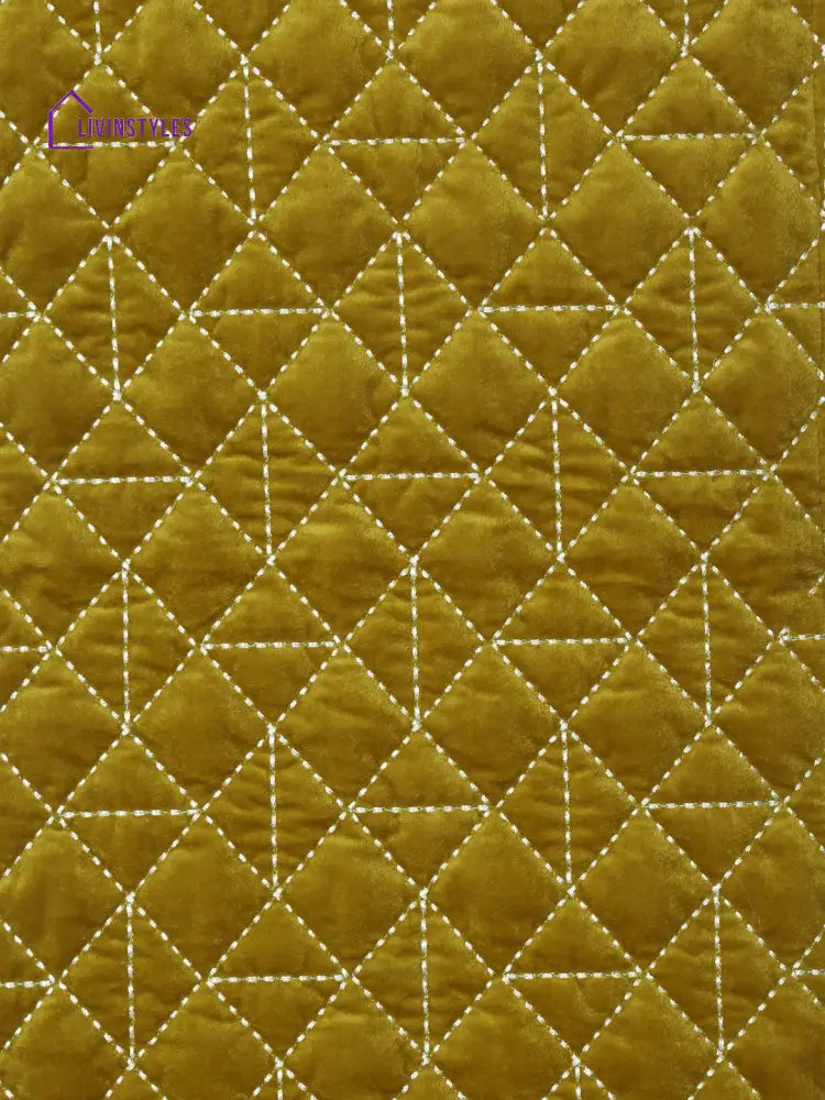 Eyda Olive Green Color Quilted Table Runner
