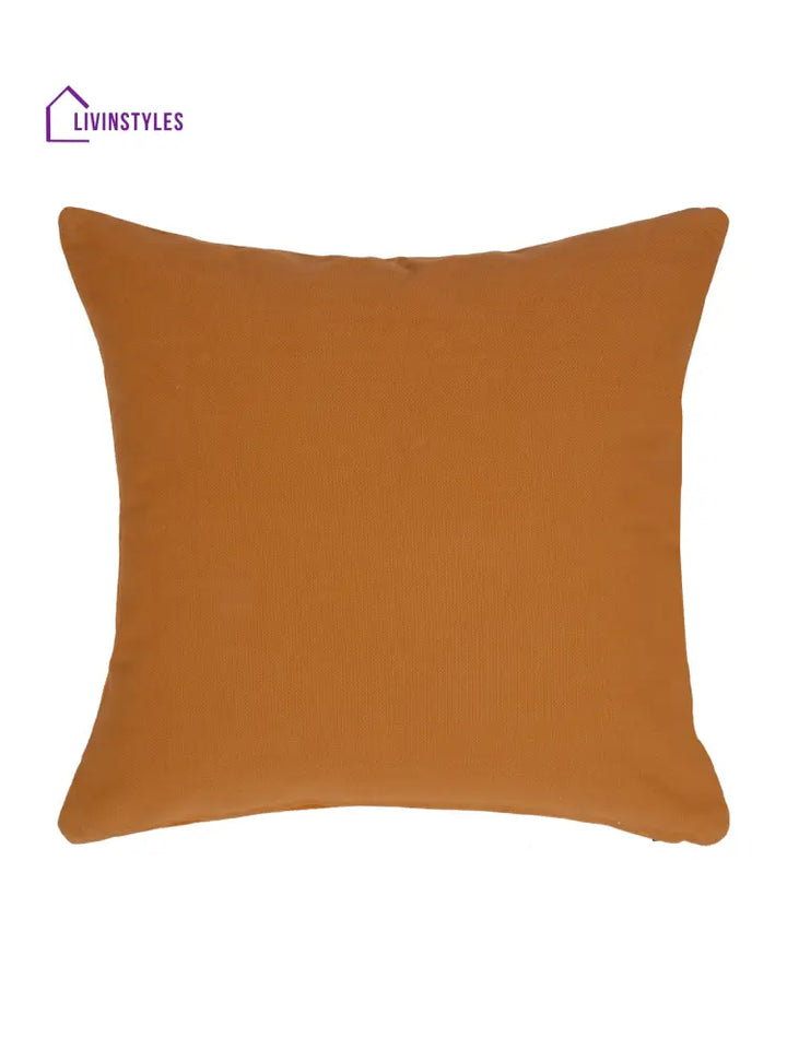 Eyda Orange Cotton Quilted Cushion Cover Set Of 2