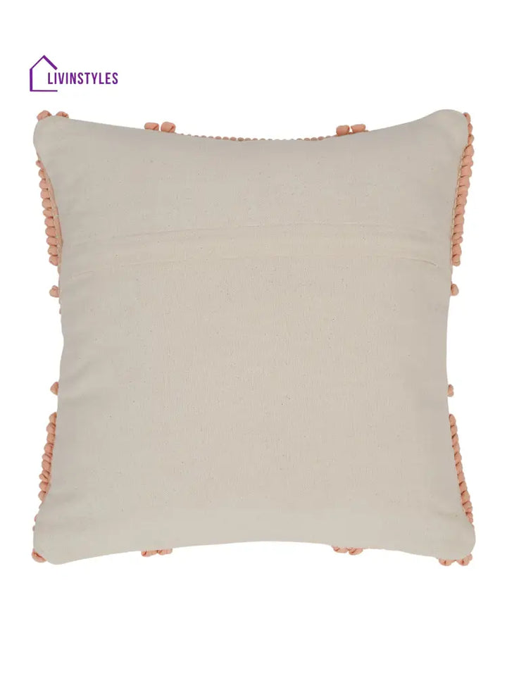 Eyda Peach Cotton Hand Woven Cushion Cover Set Of 2