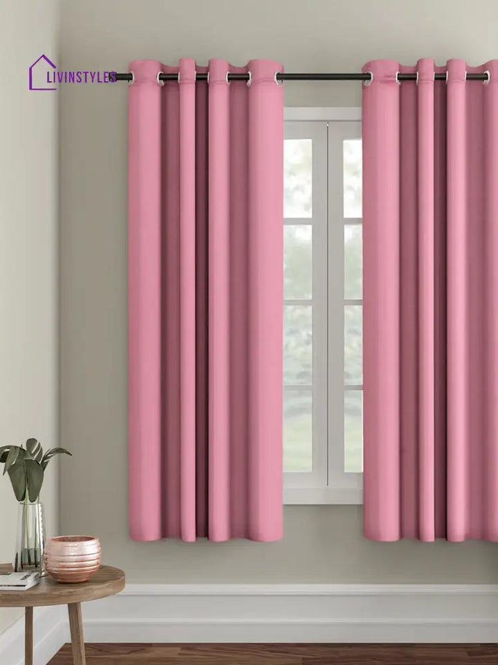 Eyda Pink Color Premium Semi Blackout Window Curtain- 1 Pc