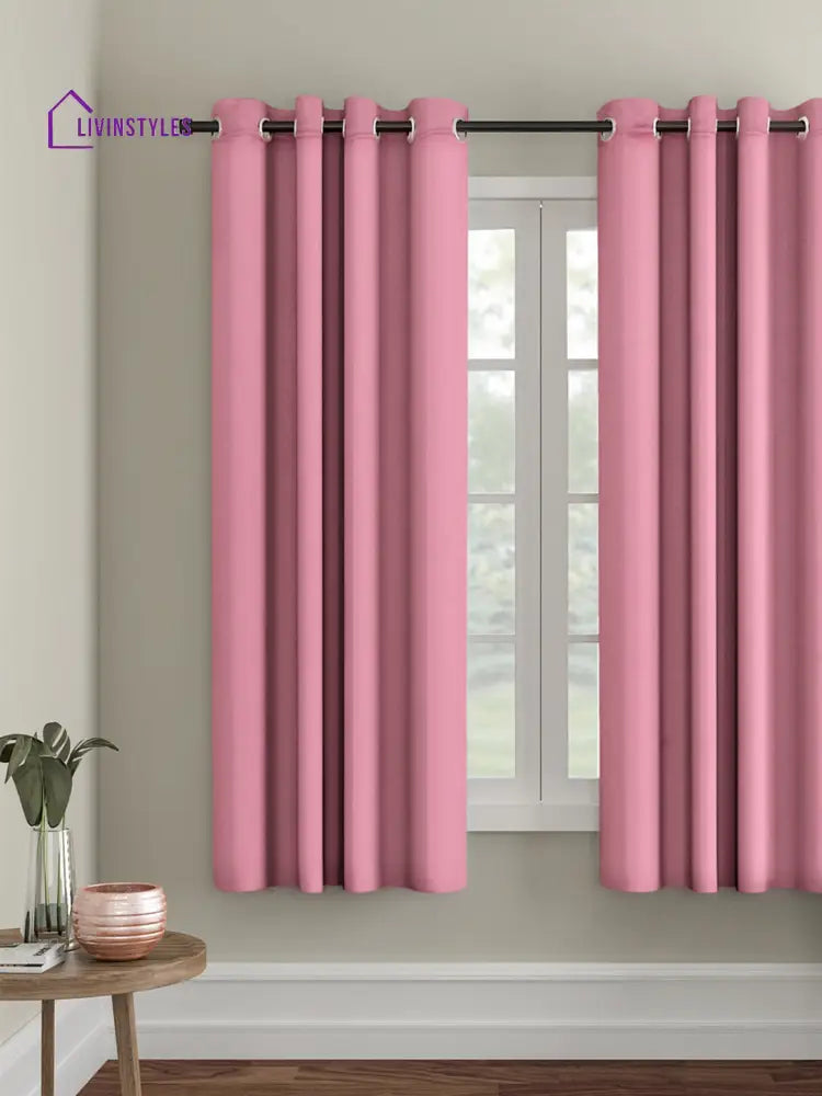 Eyda Pink Color Premium Semi Blackout Window Curtain- 1 Pc