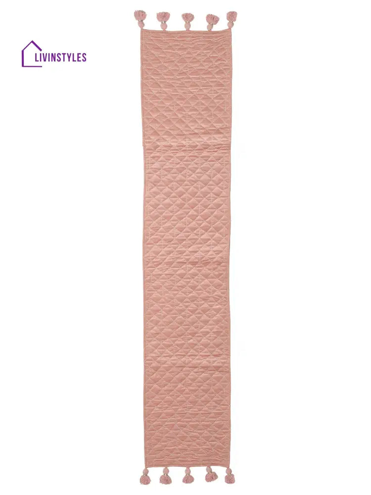 Eyda Pink Color Quilted Table Runner