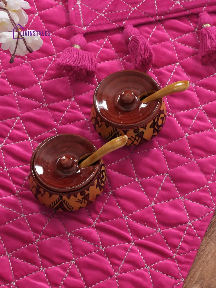 Eyda Pink Color Quilted Table Runner