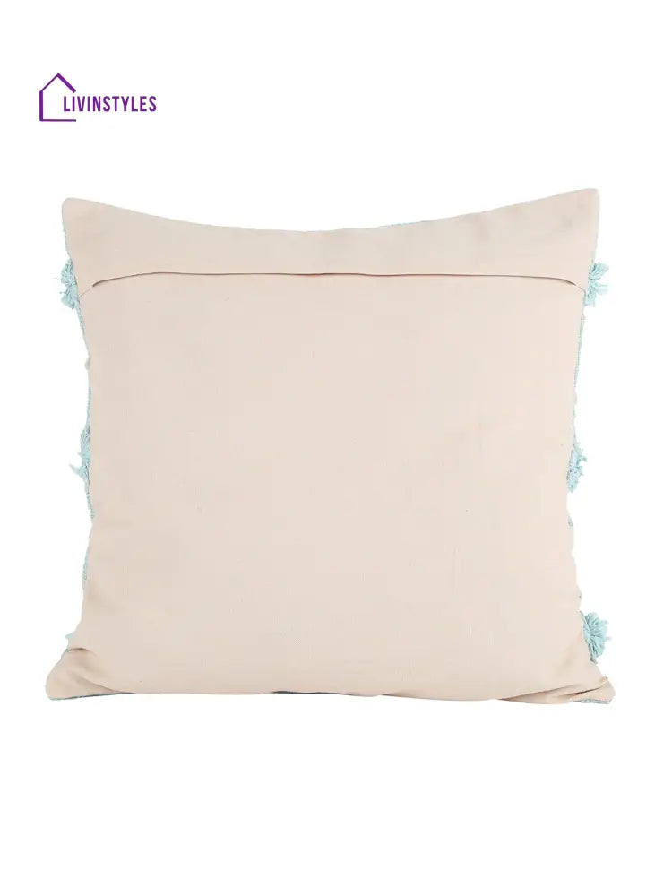 Eyda Premium Cotton Designer Turquoise Cushion Cover Set Of 2-18X18 Inch