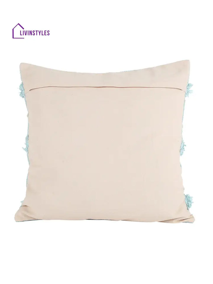 Eyda Premium Cotton Designer Turquoise Cushion Cover Set Of 2-18X18 Inch