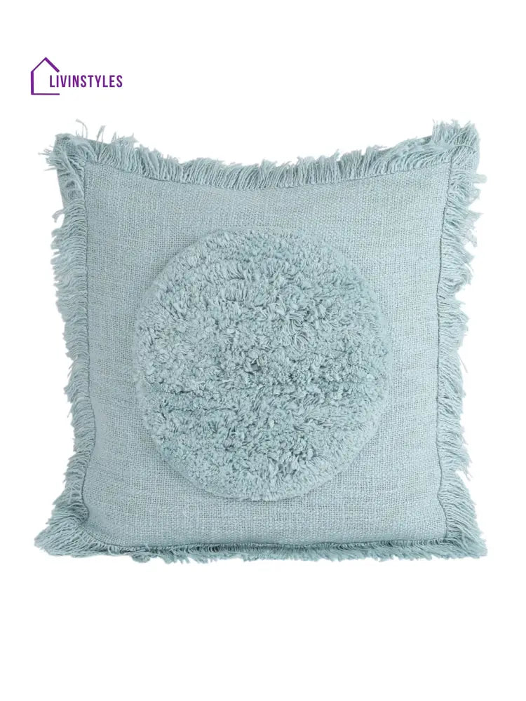 Eyda Premium Cotton Designer Turquoise Cushion Cover Set Of 2-18X18 Inch