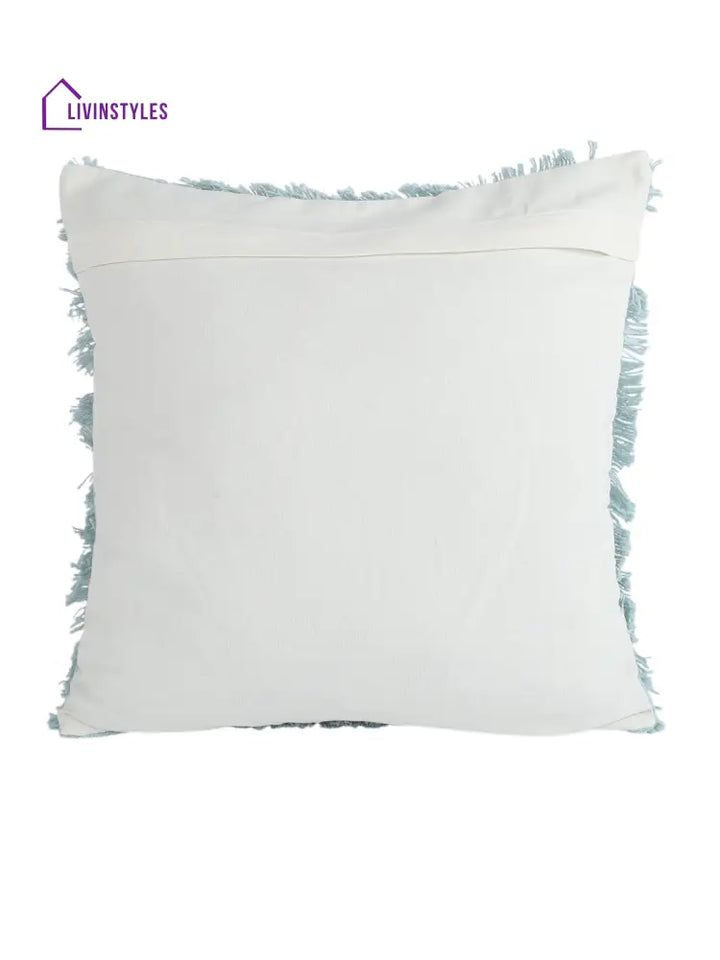 Eyda Premium Cotton Designer Turquoise Cushion Cover Set Of 2-18X18 Inch