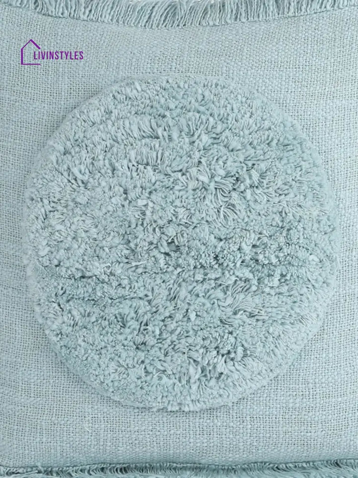 Eyda Premium Cotton Designer Turquoise Cushion Cover Set Of 2-18X18 Inch
