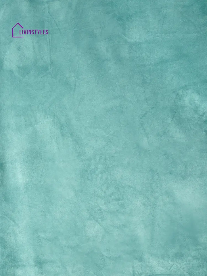 Eyda Premium Velvet Aqua Color Eyelet Window Door Curtain- 1 Pc