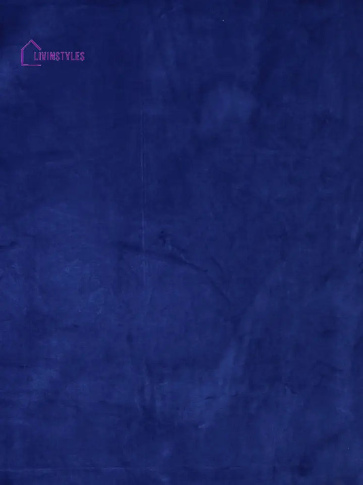 Eyda Premium Velvet Blue Color Eyelet Door Curtain- 1 Pc