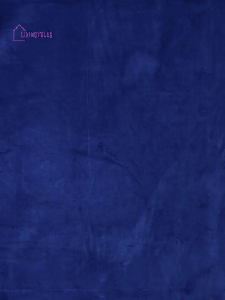 Eyda Premium Velvet Blue Color Eyelet Window Door Curtain- 1 Pc