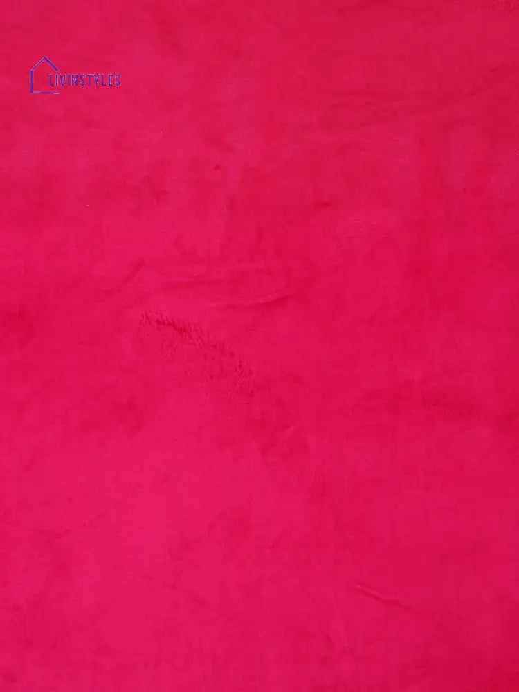 Eyda Premium Velvet Fuschia Color Eyelet Window Door Curtain- 1 Pc