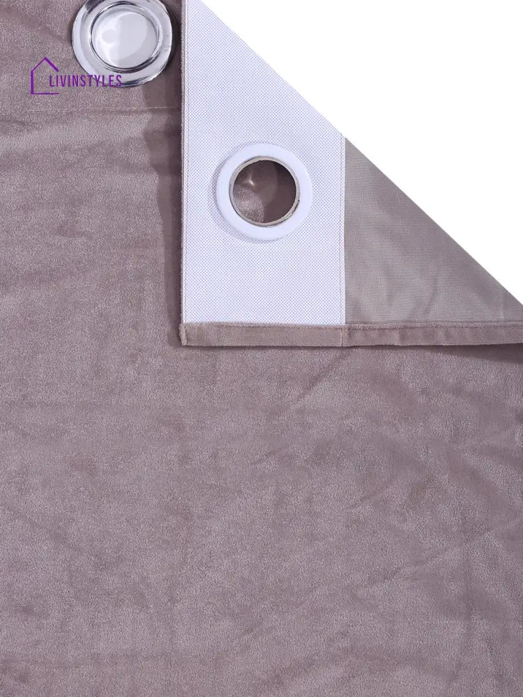 Eyda Premium Velvet Grey Color Eyelet Long Door Curtain- 1 Pc