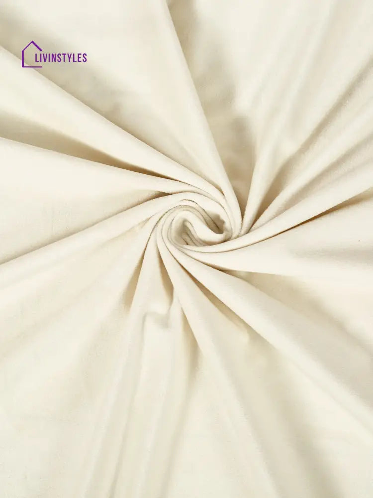 Eyda Premium Velvet Ivory Color Eyelet Door Curtain- 1 Pc