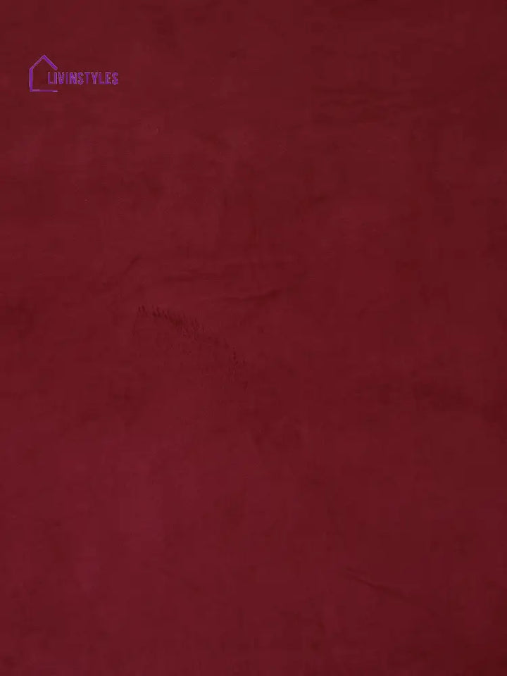 Eyda Premium Velvet Maroon Color Eyelet Long Door Curtain- 1 Pc