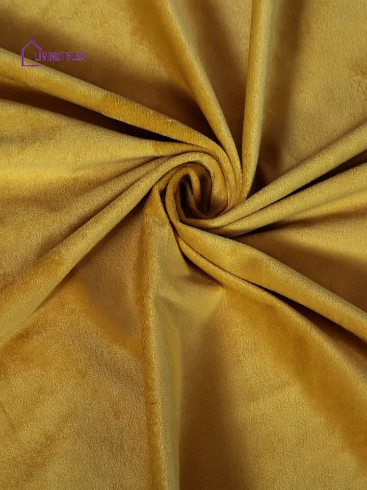 Eyda Premium Velvet Mustard Color Eyelet Window Door Curtain- 1 Pc