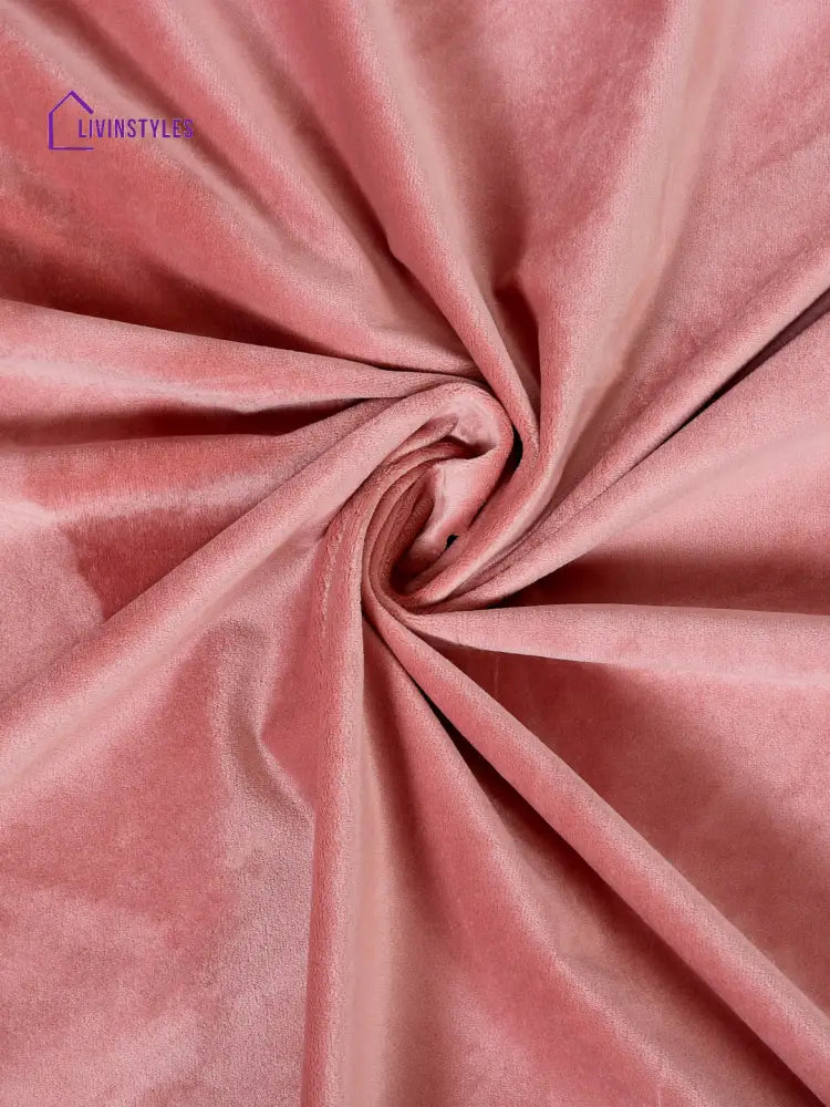 Eyda Premium Velvet Peach Color Eyelet Window Door Curtain- 1 Pc