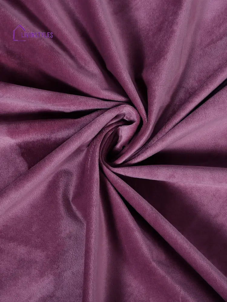 Eyda Premium Velvet Purple Color Eyelet Window Door Curtain- 1 Pc