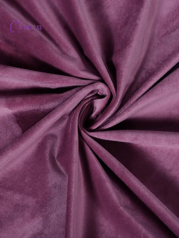 Eyda Premium Velvet Purple Color Eyelet Window Door Curtain- 1 Pc