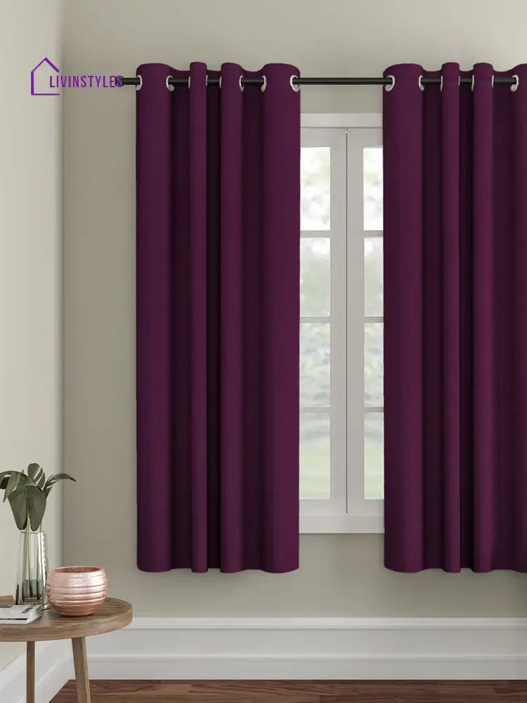 Eyda Purple Color Premium Semi Blackout Window Curtain- 1 Pc