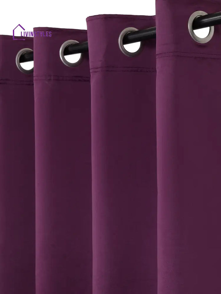 Eyda Purple Color Premium Semi Blackout Window Curtain- 1 Pc