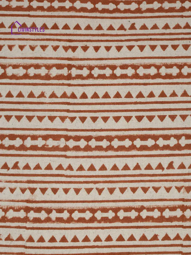 Eyda Rust Cotton Hand Block Cushion Cover Set Of 2