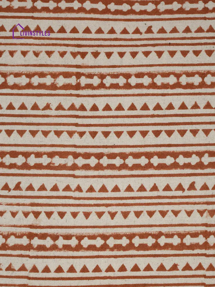 Eyda Rust Cotton Hand Block Cushion Cover Set Of 2