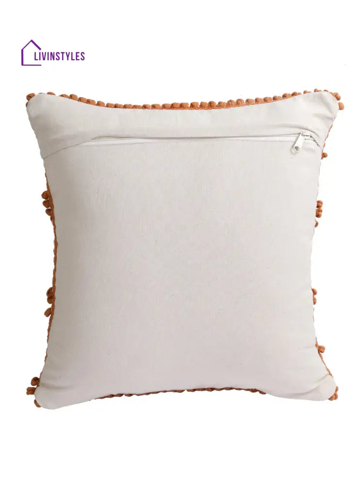 Eyda Rust Hand Woven Cotton Set Of 2 Cushion Cover-18X18 Inch