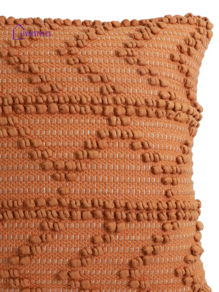 Eyda Rust Hand Woven Cotton Set Of 2 Cushion Cover-18X18 Inch