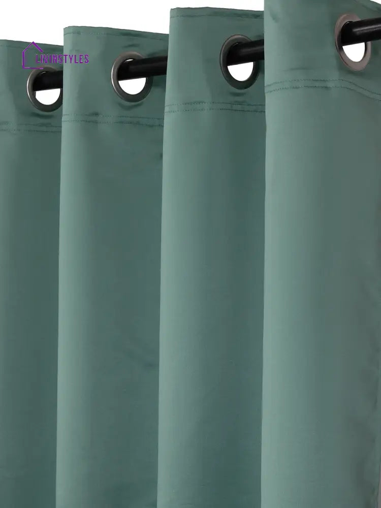 Eyda Sea Green Color Premium Semi Blackout Window Curtain- 1 Pc